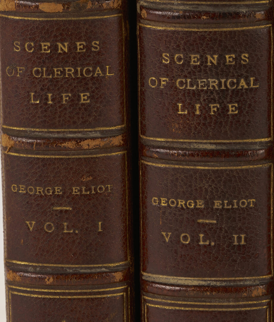 Lot 545: 30 Vols. George Eliot 1st Editions; Mill on the Floss, Silas Marner, Deronda, etc.