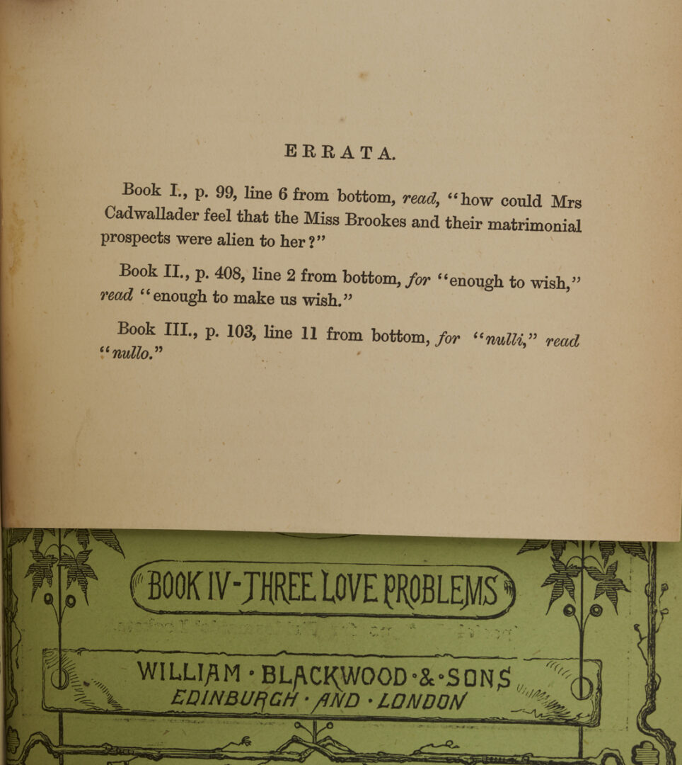 Lot 546: George Eliot, Middlemarch, 1st Edition in 8 Volumes