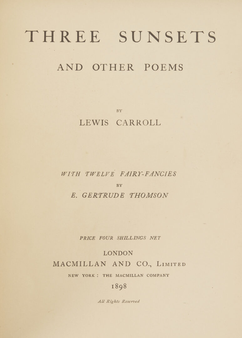 Lot 548: 8 Lewis Carroll Books, First Editions