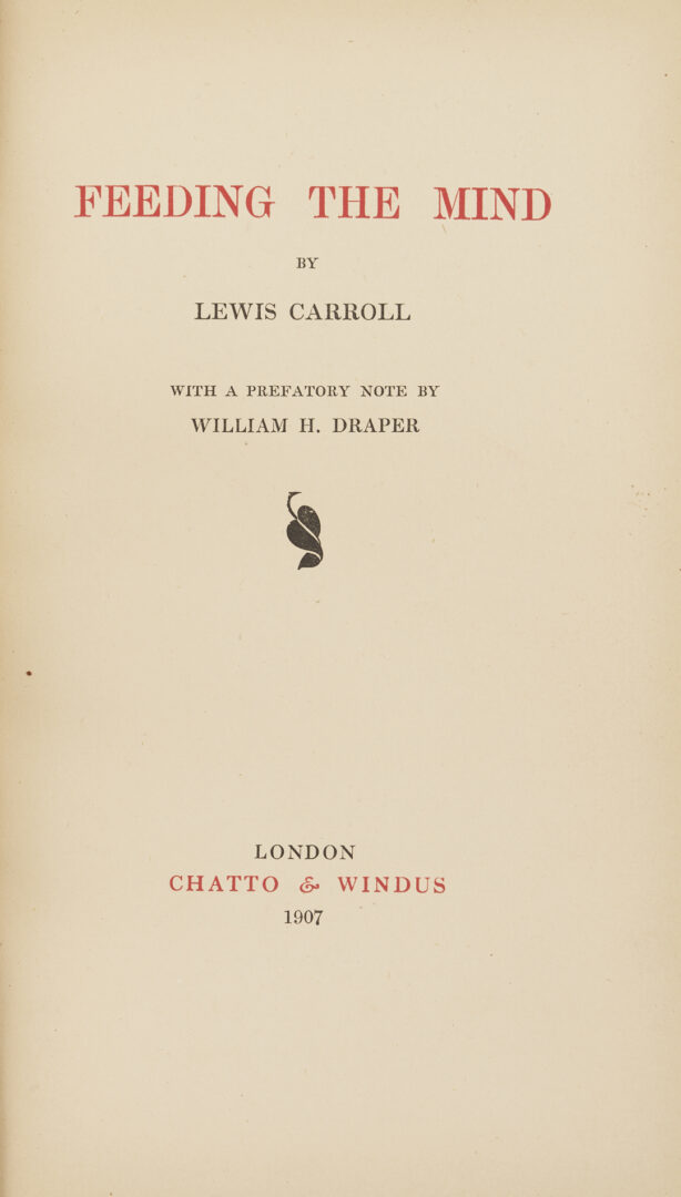 Lot 548: 8 Lewis Carroll Books, First Editions