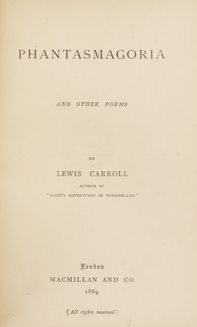 Lot 548: 8 Lewis Carroll Books, First Editions