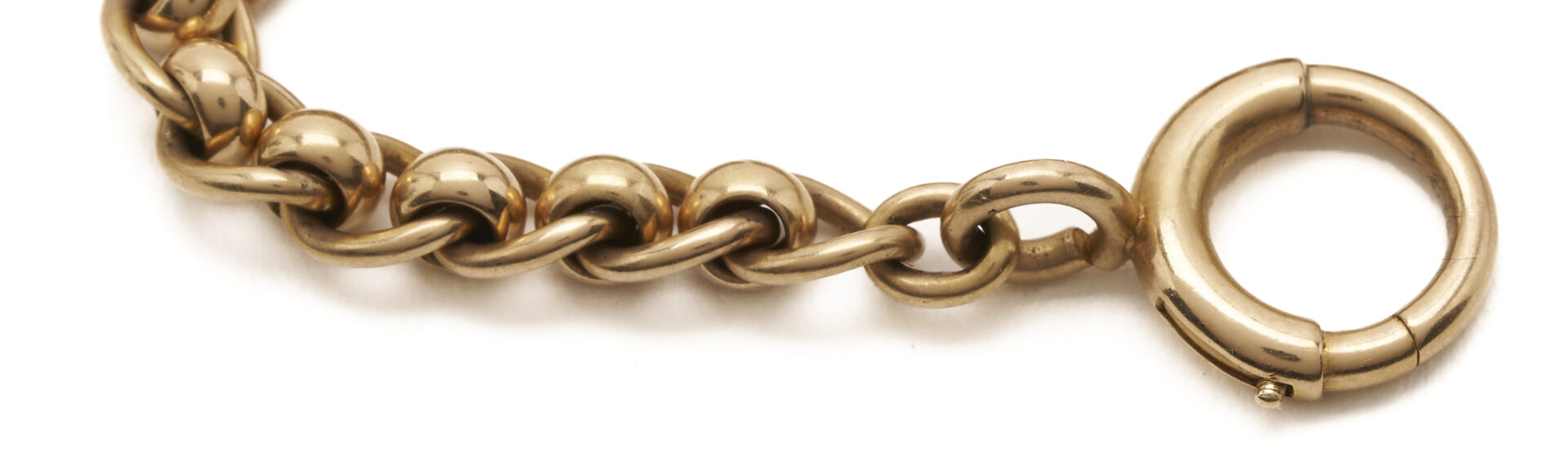 Lot 54: 18K Gold Pocket Watch Chain w/ 1845 $5 Liberty Gold Coin