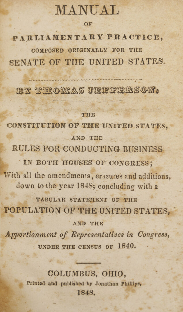 Lot 550: 4 19th C Leatherbound Books; Federalist, Templar and Native Am. Interest