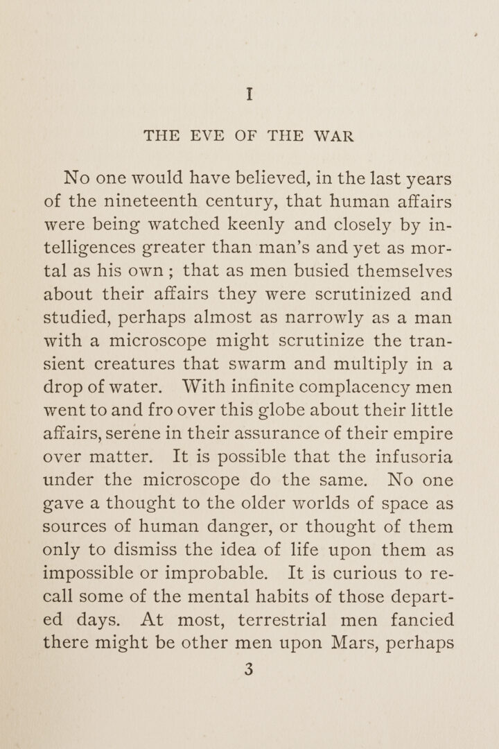 Lot 551: HG Wells, The War of the Worlds First US Edition