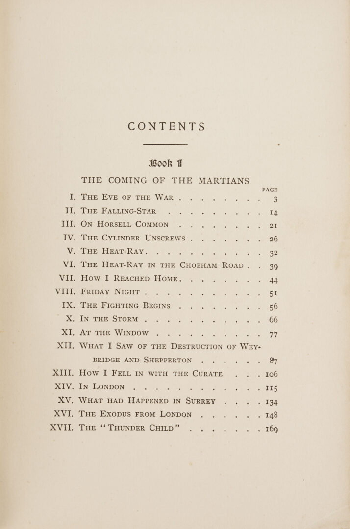 Lot 551: HG Wells, The War of the Worlds First US Edition