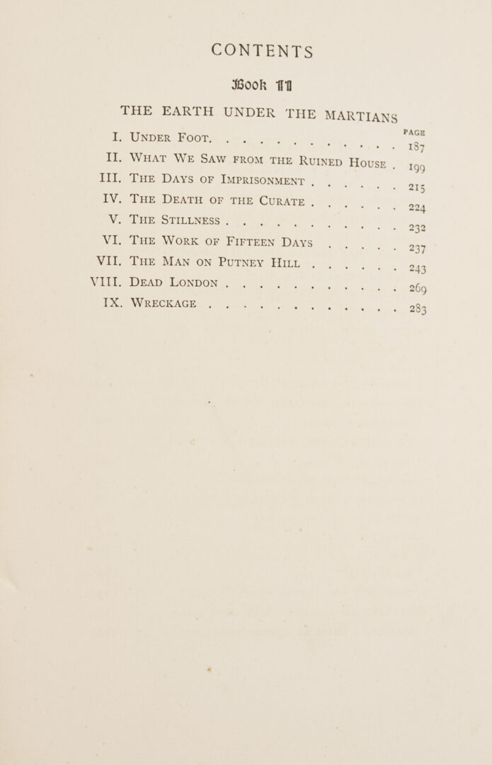 Lot 551: HG Wells, The War of the Worlds First US Edition