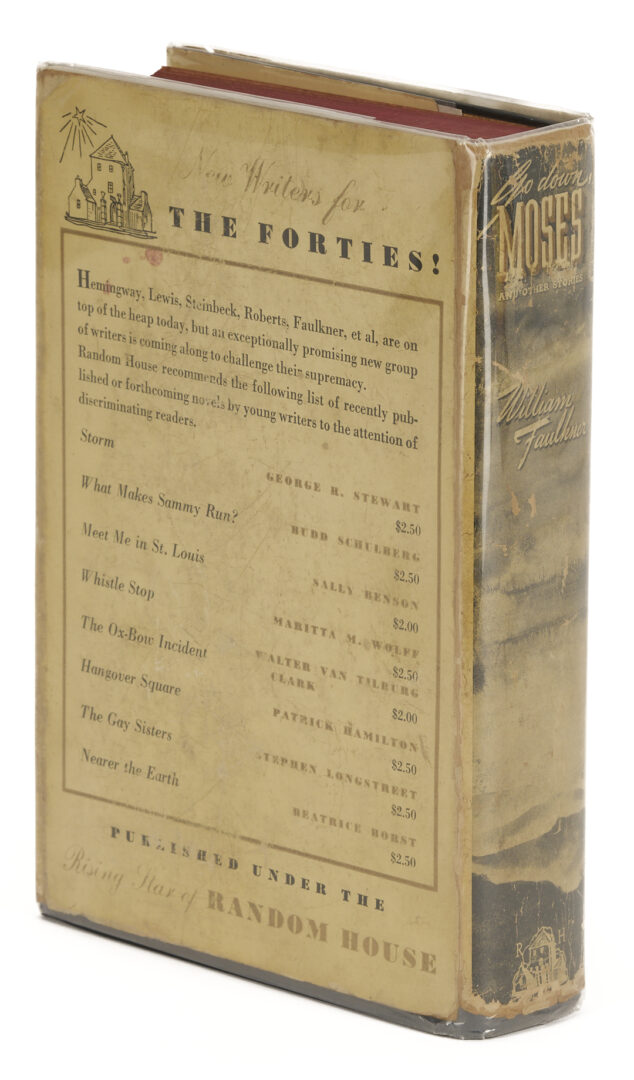 Lot 553: William Faulkner Go Down Moses 1st Edition, Plus Boyd Saunders Lithograph