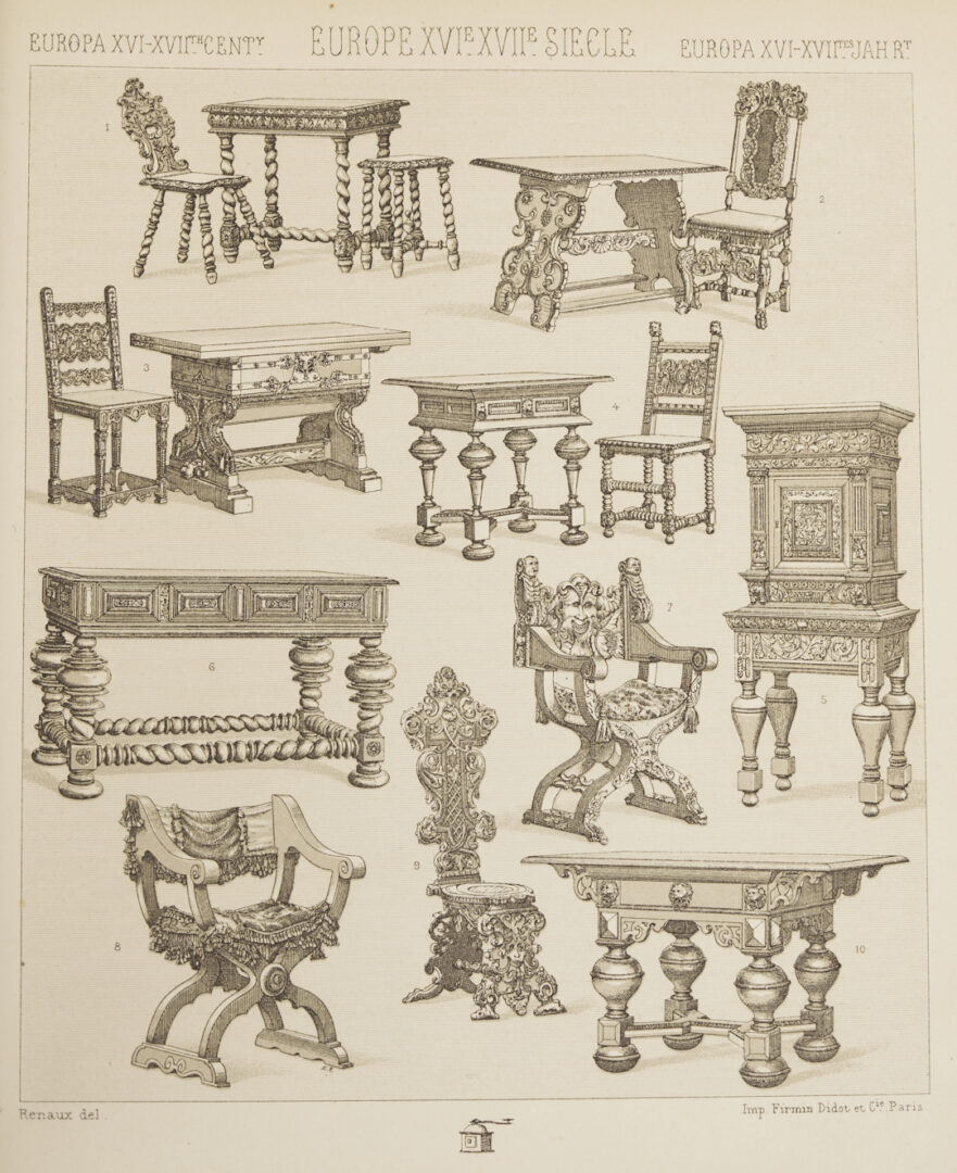 Lot 555: Le Costume Historique by Racinet, 6 Volumes 1888