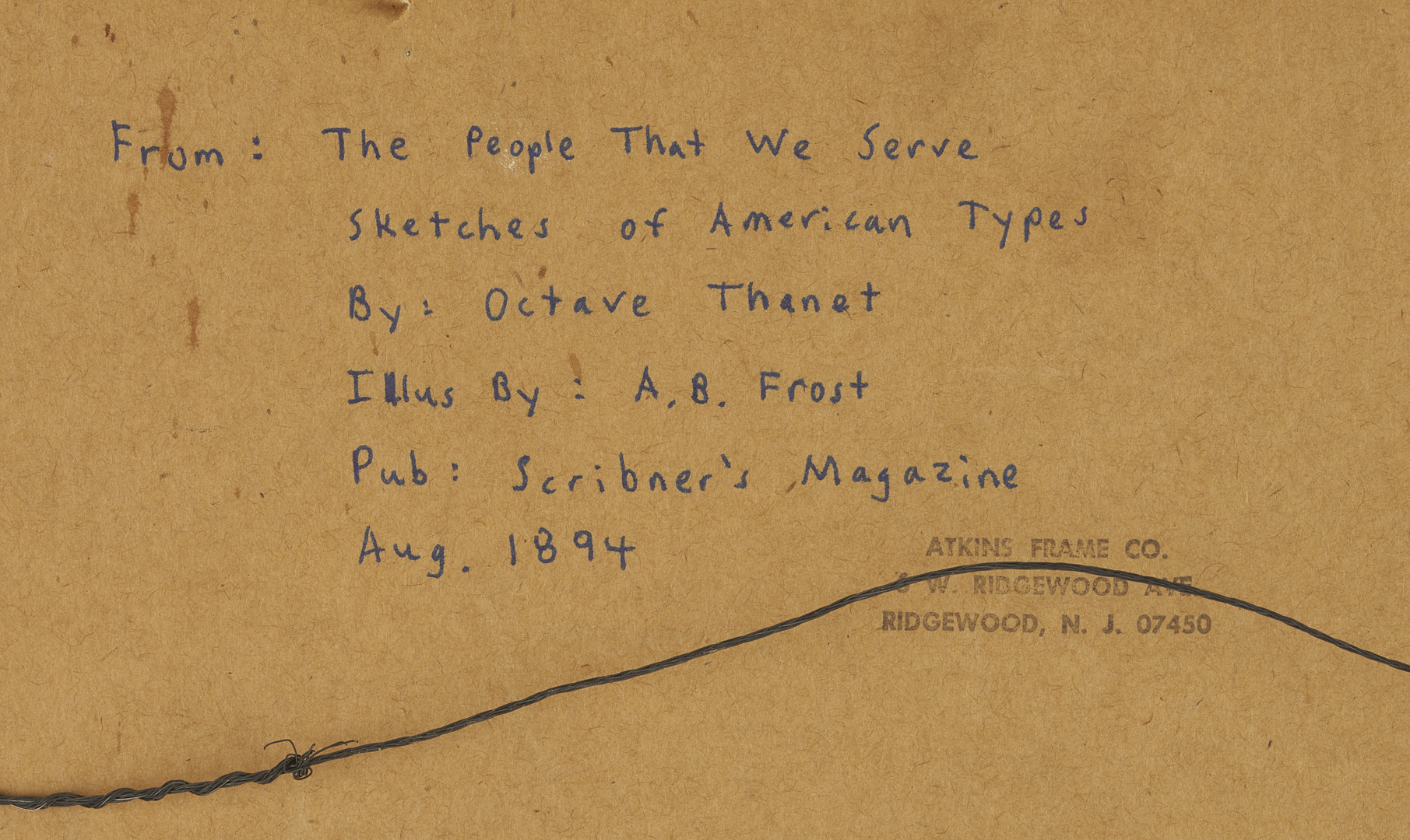 Lot 556: A.B. Frost Illustration Artwork, Man w/ Top Hat from Scribner’s, Plus Book