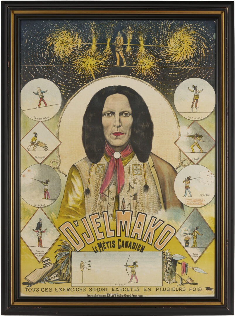 Lot 557: Rare D’Jelmako The Canadian Metis French Acrobat Advertisement Poster