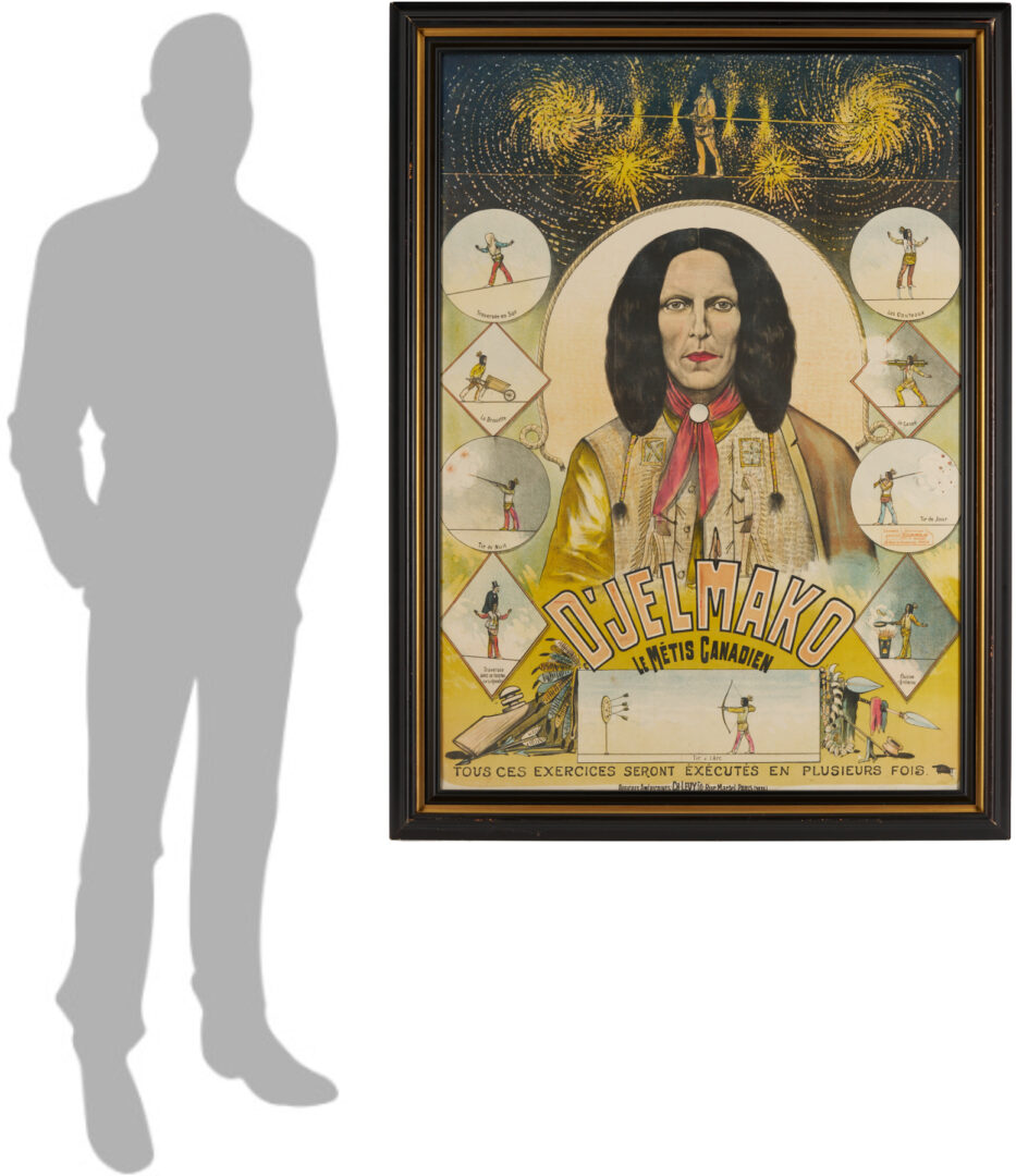 Lot 557: Rare D’Jelmako The Canadian Metis French Acrobat Advertisement Poster