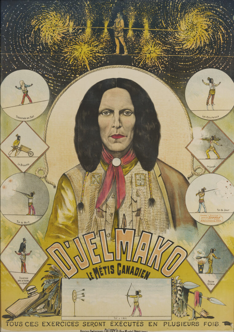 Lot 557: Rare D’Jelmako The Canadian Metis French Acrobat Advertisement Poster