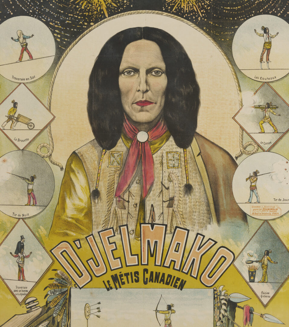 Lot 557: Rare D’Jelmako The Canadian Metis French Acrobat Advertisement Poster