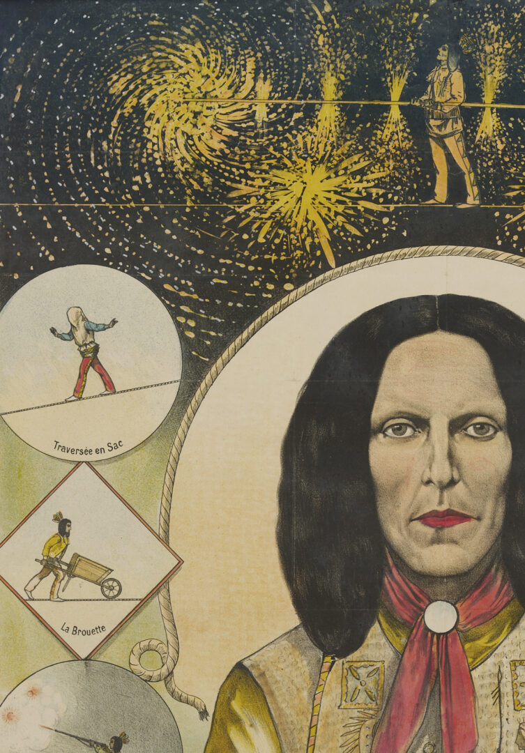 Lot 557: Rare D’Jelmako The Canadian Metis French Acrobat Advertisement Poster