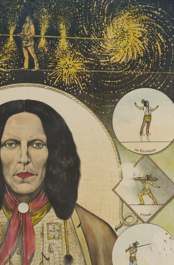 Lot 557: Rare D’Jelmako The Canadian Metis French Acrobat Advertisement Poster