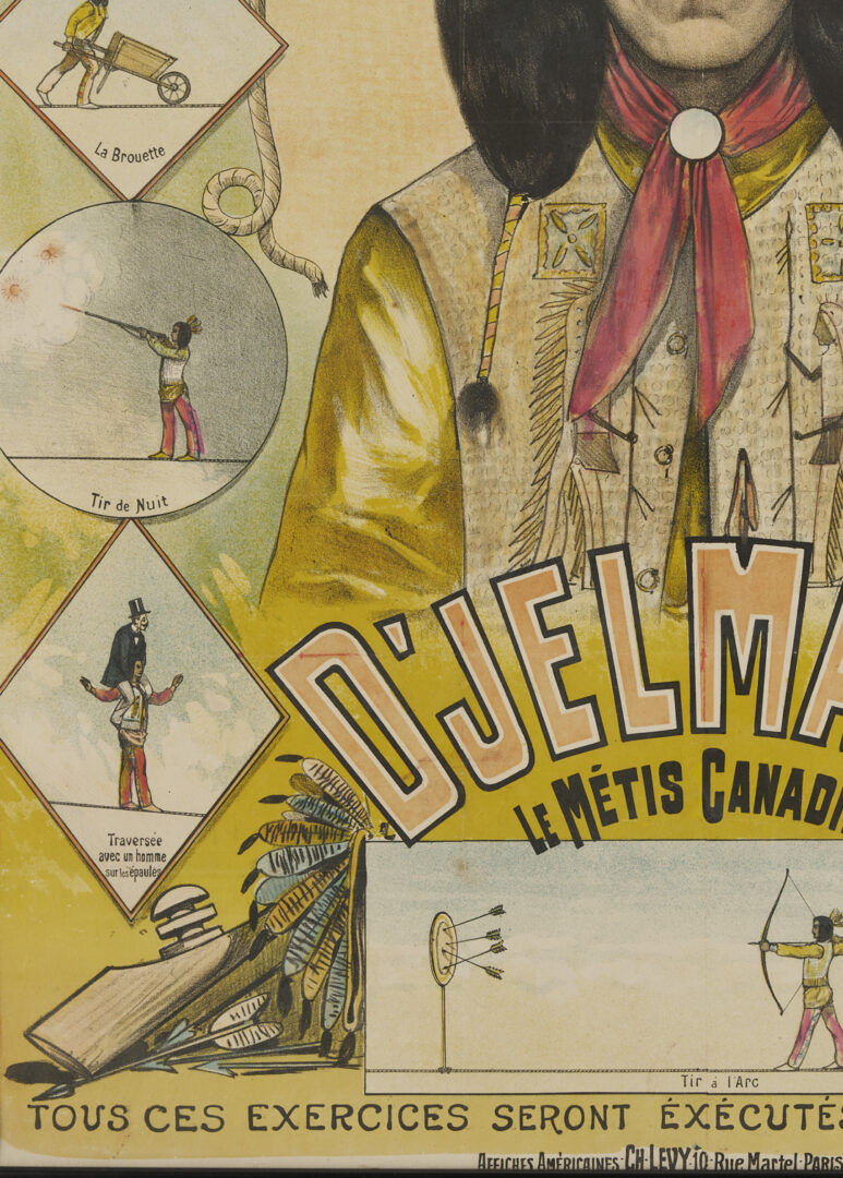 Lot 557: Rare D’Jelmako The Canadian Metis French Acrobat Advertisement Poster
