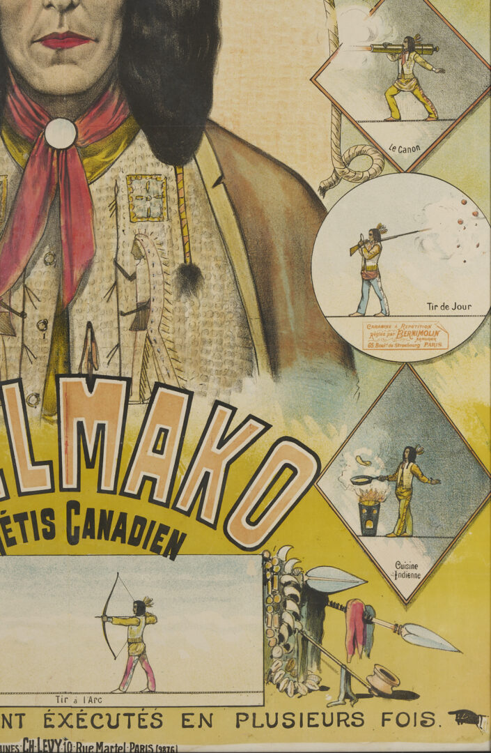 Lot 557: Rare D’Jelmako The Canadian Metis French Acrobat Advertisement Poster