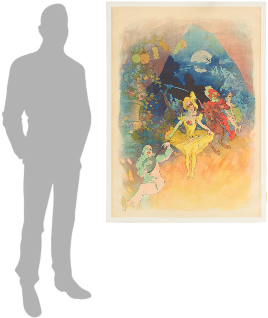 Lot 558: Jules Cheret Lithograph, Musee Grevin, Theatre Les Fantoches de John Hewelt