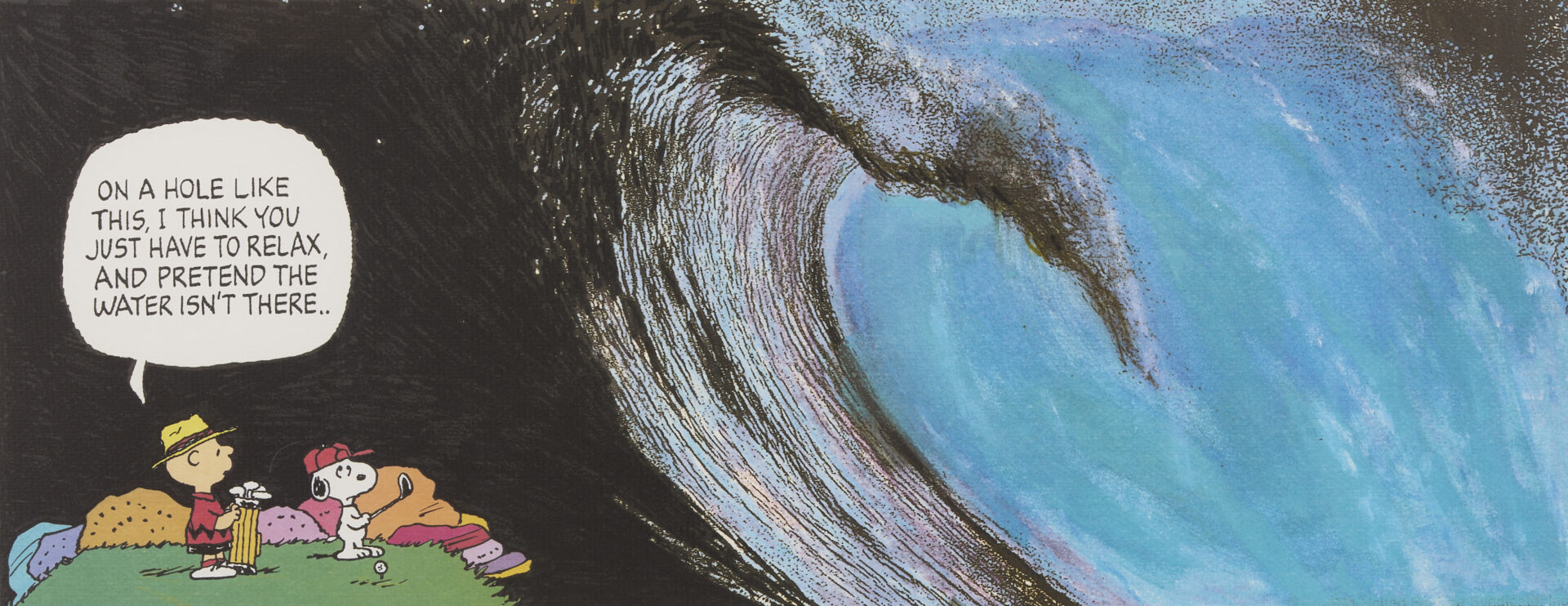 Lot 560: Charles Schulz Signed Peanuts Golf Lithograph, The Wave