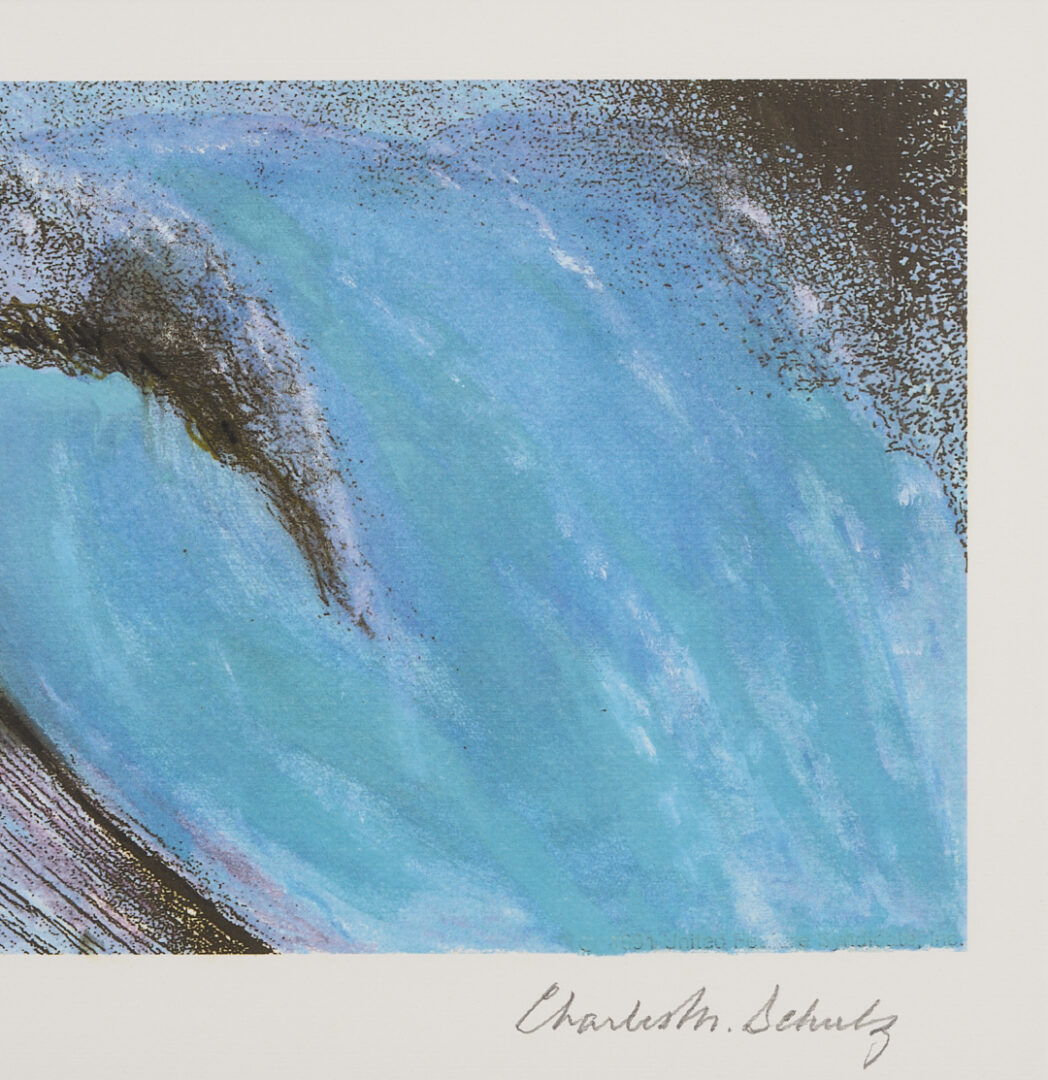 Lot 560: Charles Schulz Signed Peanuts Golf Lithograph, The Wave