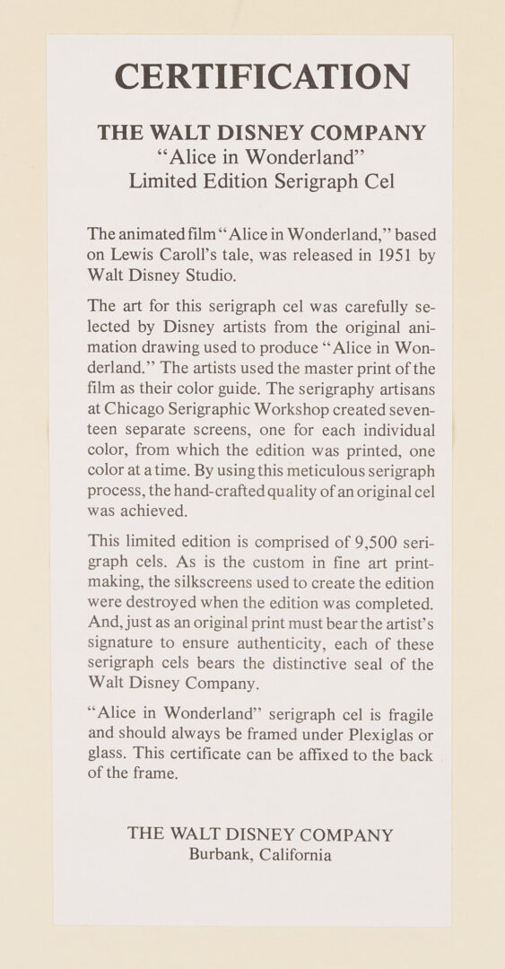 Lot 561: 15 Disney & Warner Bros Seri-Cel Animation Prints Incl. Bugs Bunny, Mickey Mouse