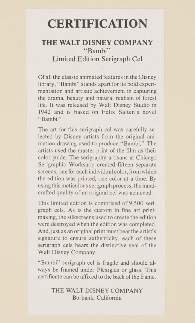 Lot 561: 15 Disney & Warner Bros Seri-Cel Animation Prints Incl. Bugs Bunny, Mickey Mouse