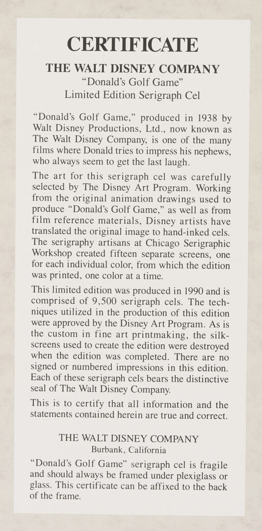 Lot 561: 15 Disney & Warner Bros Seri-Cel Animation Prints Incl. Bugs Bunny, Mickey Mouse