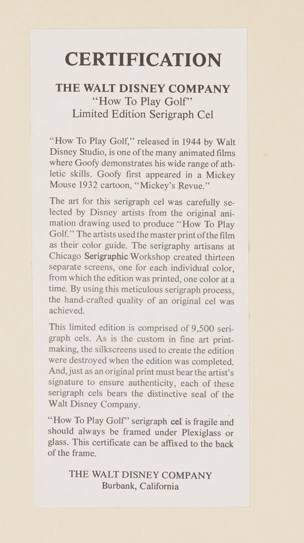 Lot 561: 15 Disney & Warner Bros Seri-Cel Animation Prints Incl. Bugs Bunny, Mickey Mouse