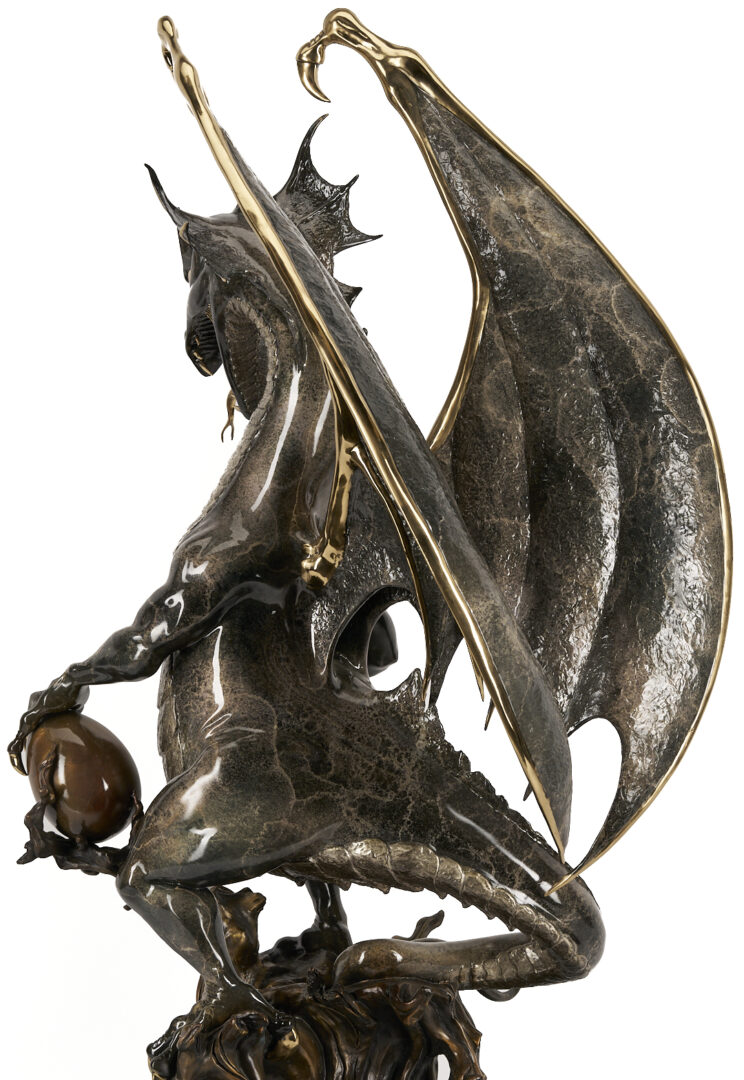 Lot 562: Bill Toma Bronze Dragon Sculpture, Guardian