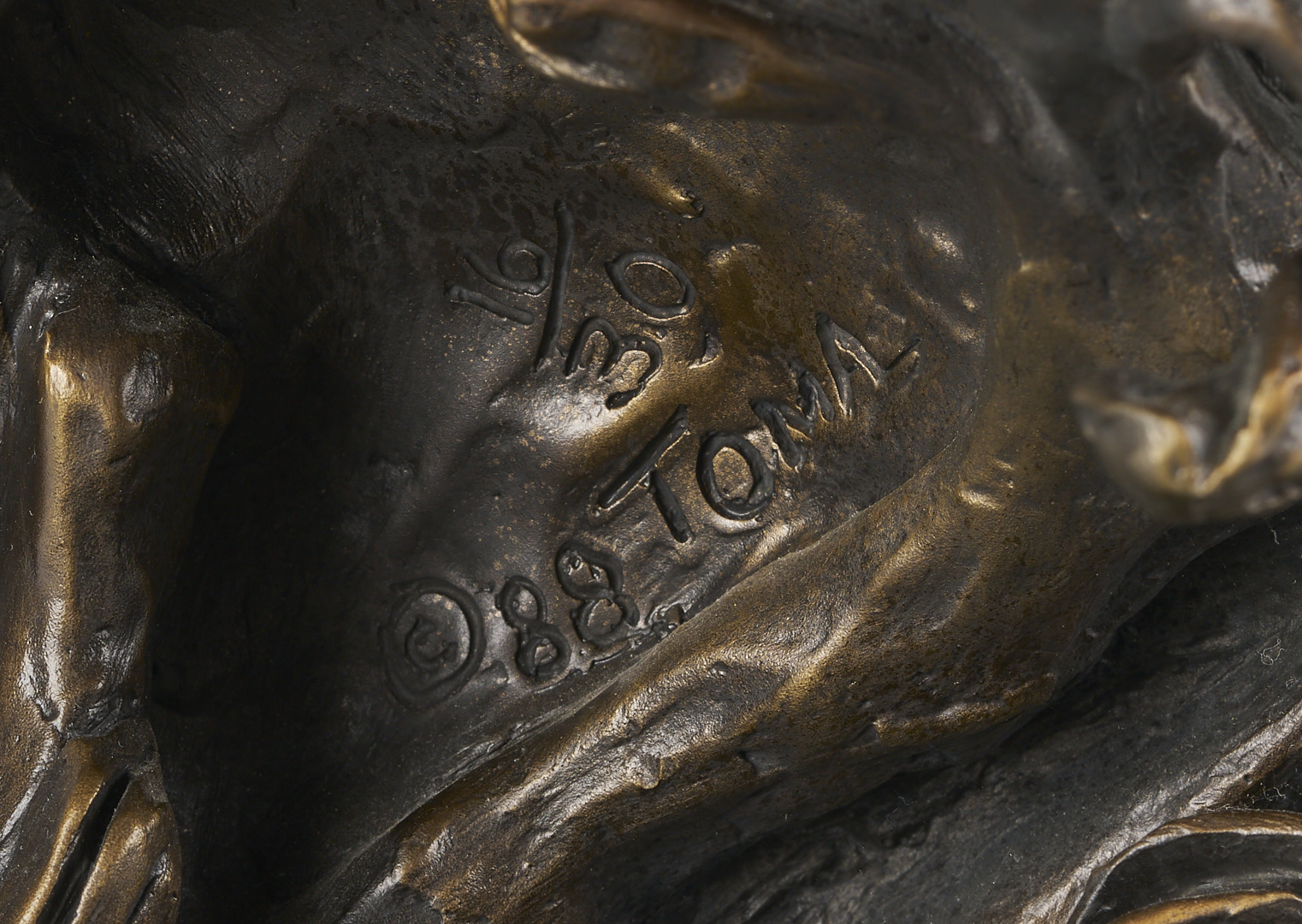 Lot 562: Bill Toma Bronze Dragon Sculpture, Guardian