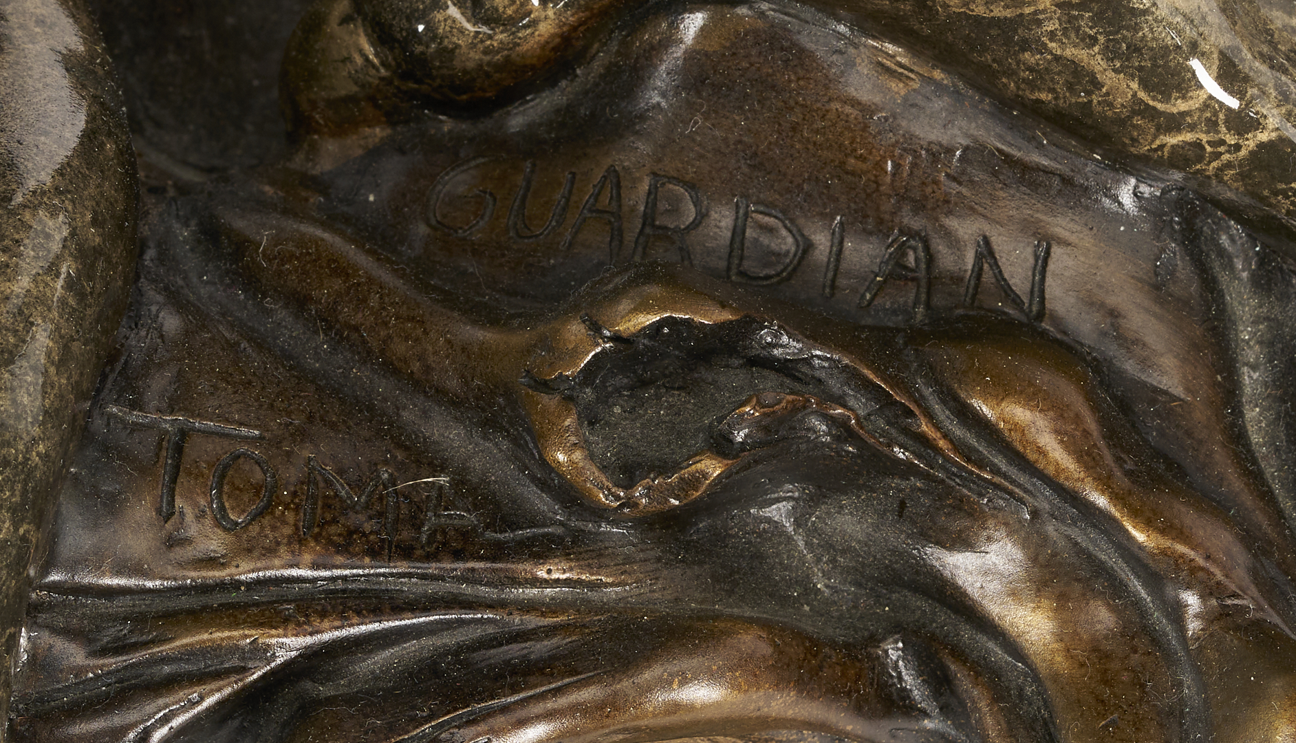 Lot 562: Bill Toma Bronze Dragon Sculpture, Guardian