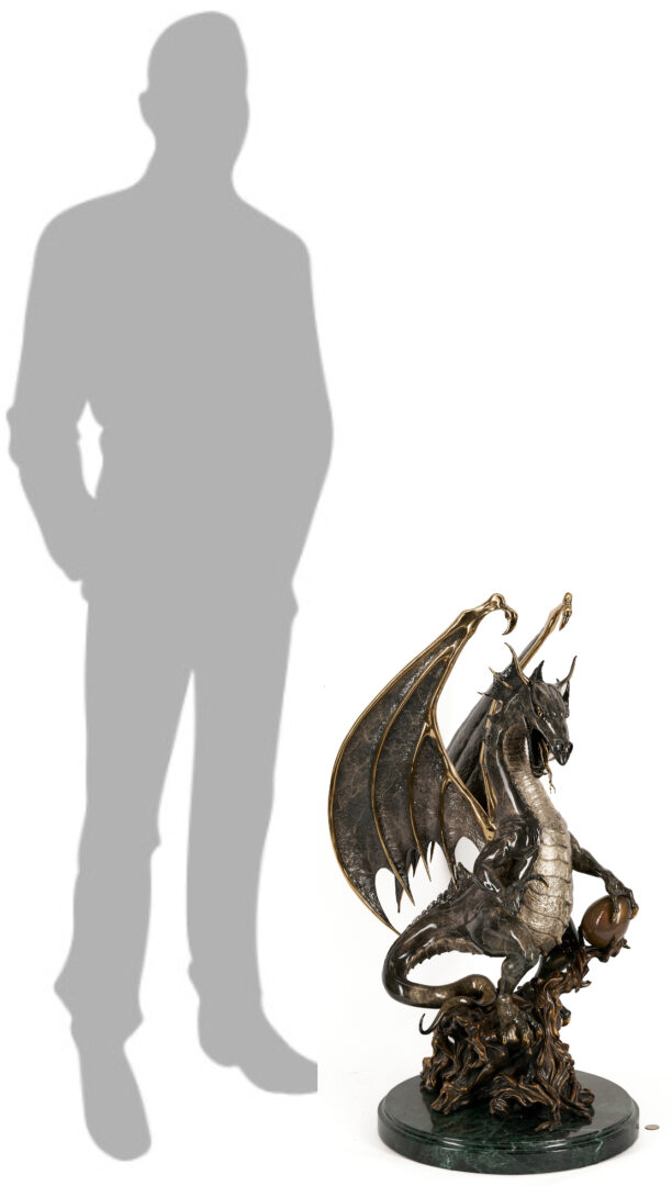 Lot 562: Bill Toma Bronze Dragon Sculpture, Guardian