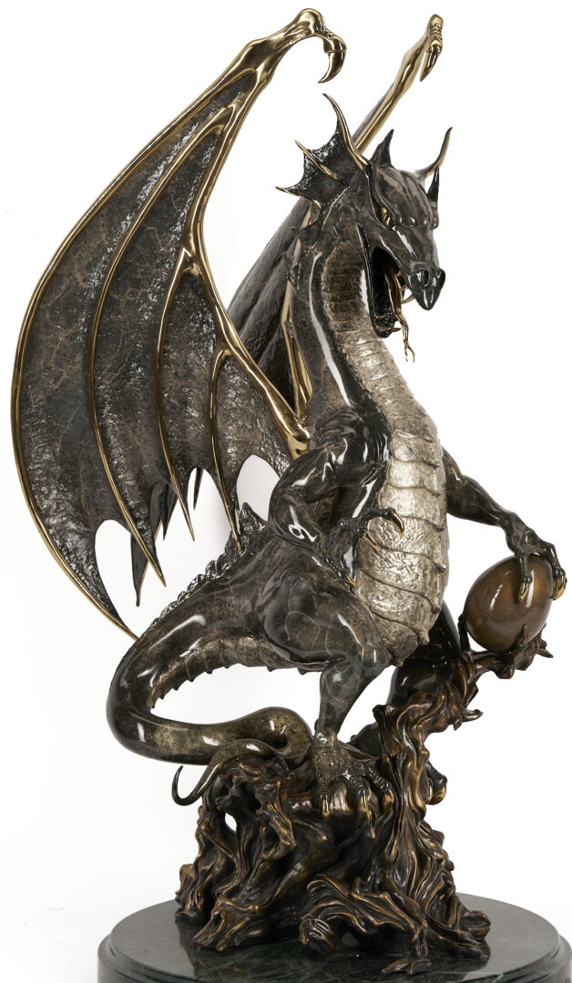 Lot 562: Bill Toma Bronze Dragon Sculpture, Guardian