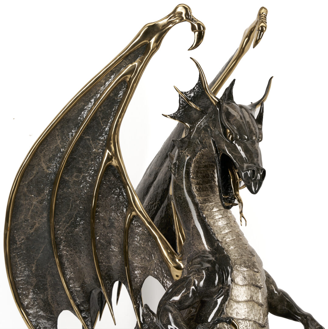 Lot 562: Bill Toma Bronze Dragon Sculpture, Guardian