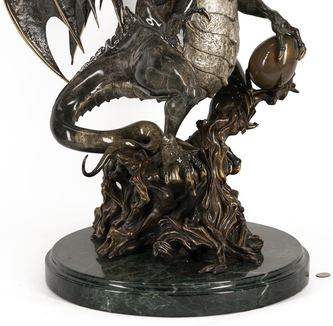 Lot 562: Bill Toma Bronze Dragon Sculpture, Guardian
