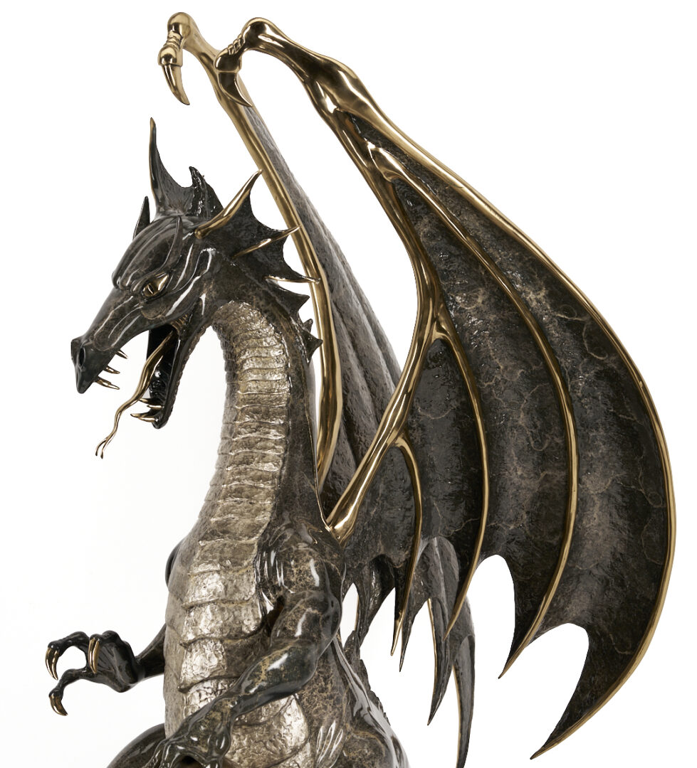 Lot 562: Bill Toma Bronze Dragon Sculpture, Guardian