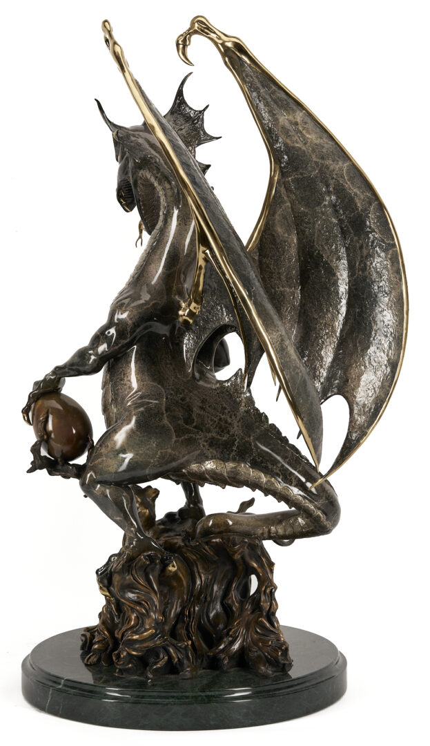 Lot 562: Bill Toma Bronze Dragon Sculpture, Guardian