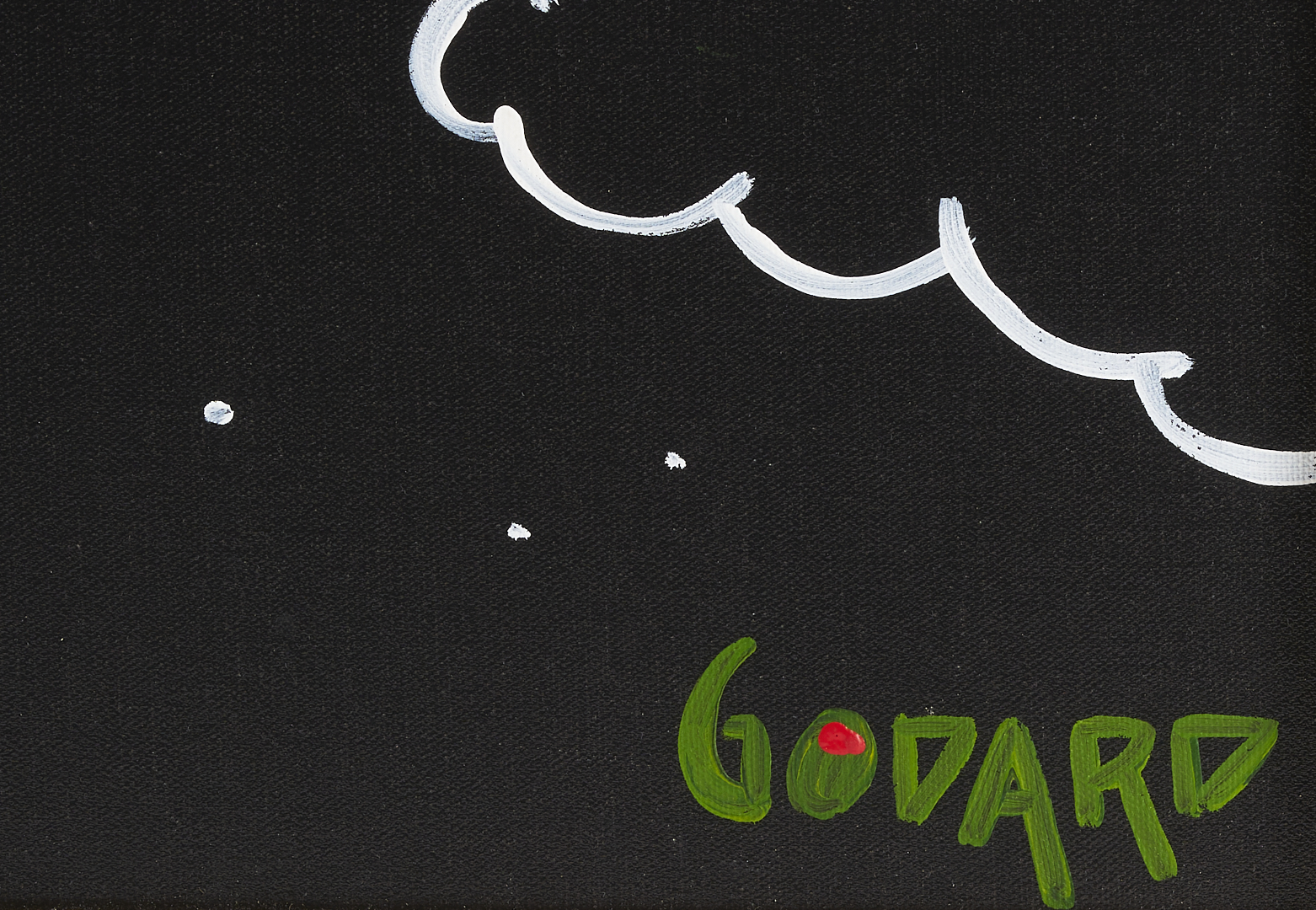 Lot 563: Godard Acrylic on Canvas, Animated Olive on Cloud