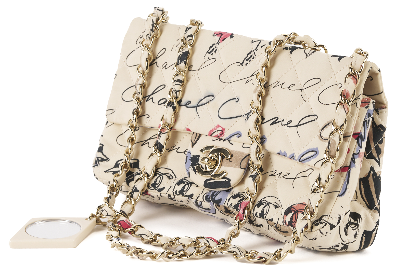 Lot 565: Chanel Nylon Quilted Rue Cambon Camellia Bag