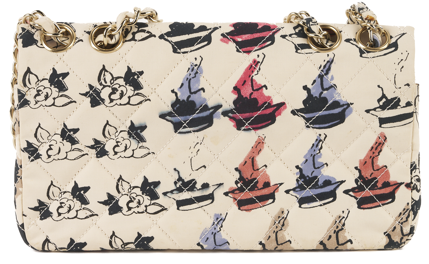 Lot 565: Chanel Nylon Quilted Rue Cambon Camellia Bag