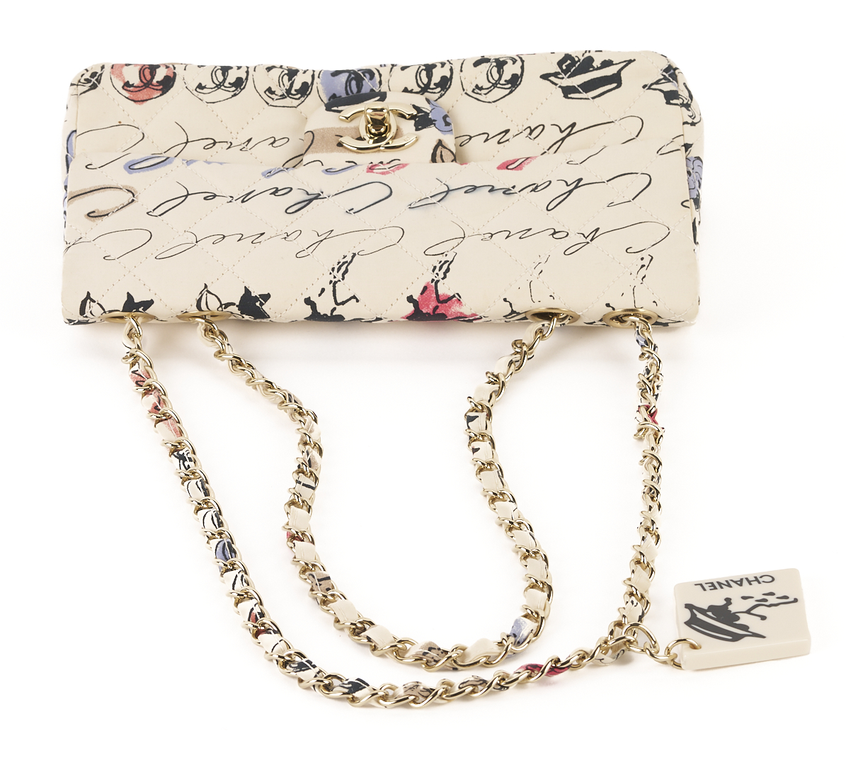 Lot 565: Chanel Nylon Quilted Rue Cambon Camellia Bag