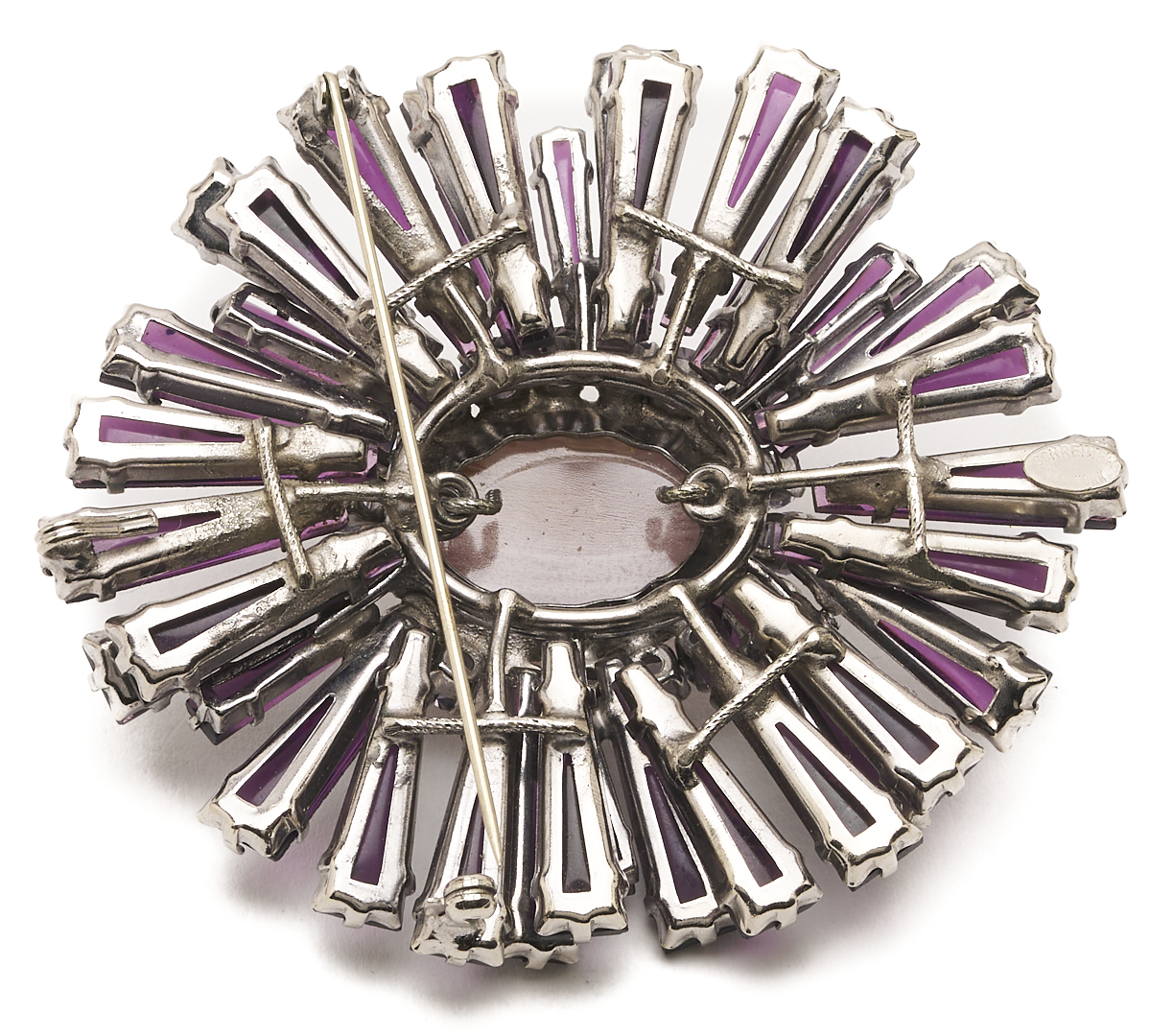 Lot 566: Schreiner Keystone Ruffle Brooch/Pendant & Earrings