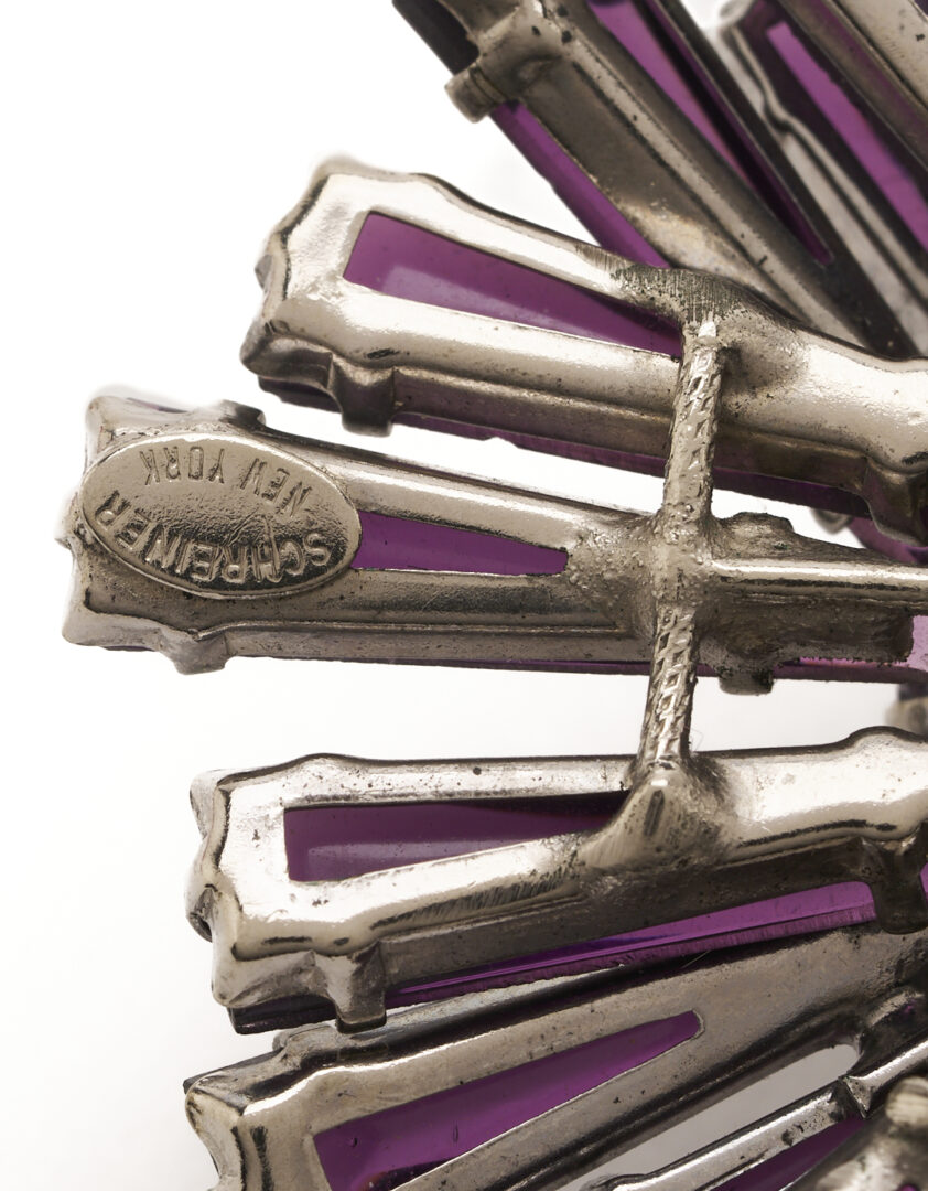 Lot 566: Schreiner Keystone Ruffle Brooch/Pendant & Earrings