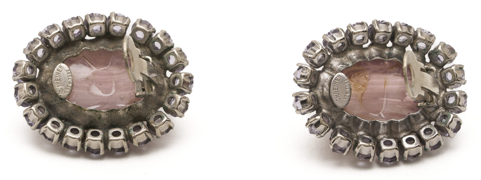 Lot 566: Schreiner Keystone Ruffle Brooch/Pendant & Earrings