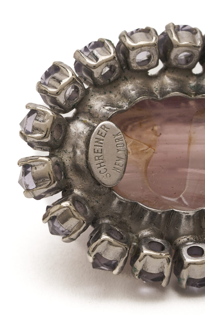 Lot 566: Schreiner Keystone Ruffle Brooch/Pendant & Earrings