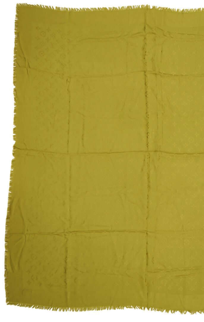 Lot 568: Orange and Beige Hermes Cashmere Stole and 2 Louis Vuitton Scarves