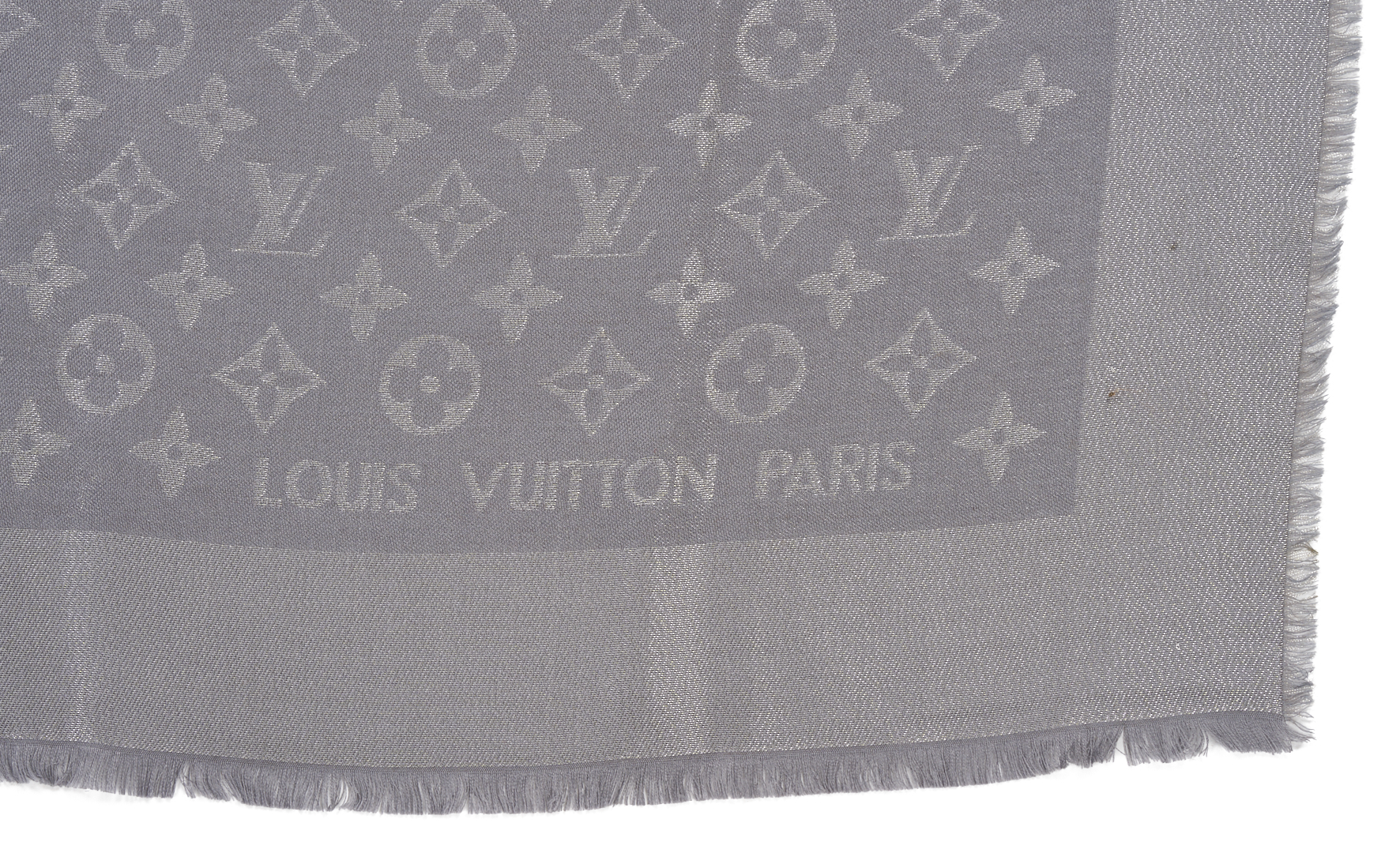 Lot 568: Orange and Beige Hermes Cashmere Stole and 2 Louis Vuitton Scarves