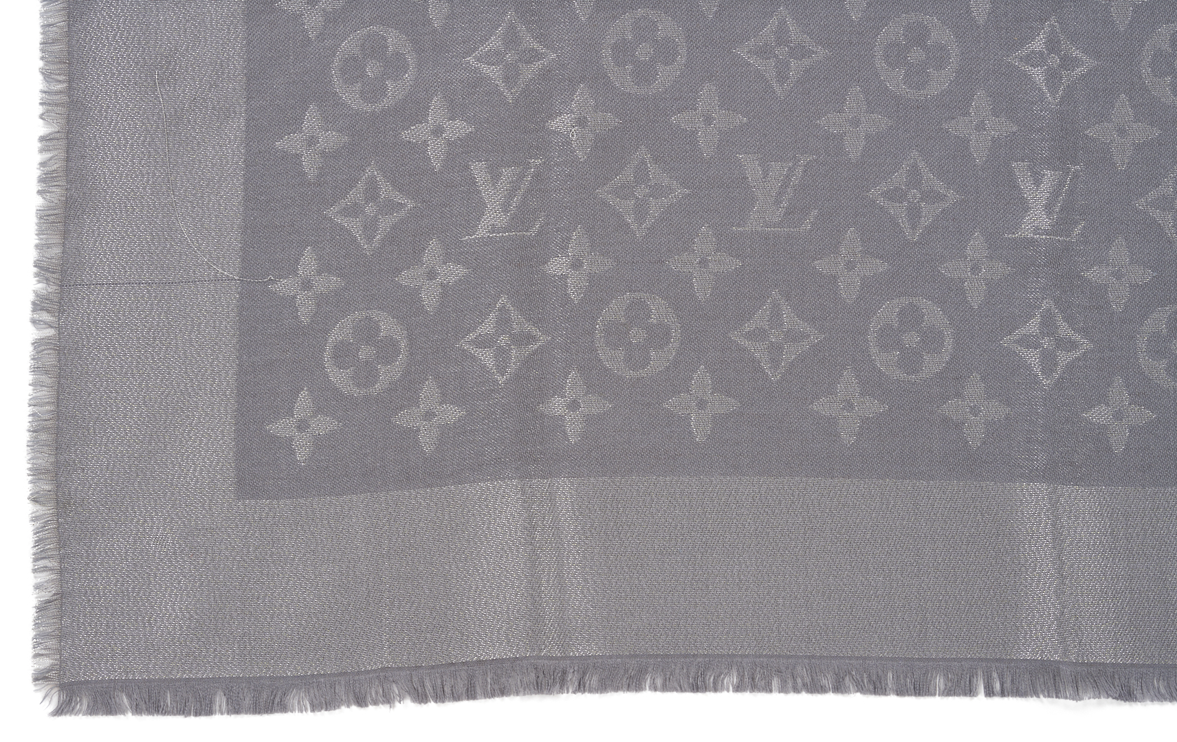 Lot 568: Orange and Beige Hermes Cashmere Stole and 2 Louis Vuitton Scarves