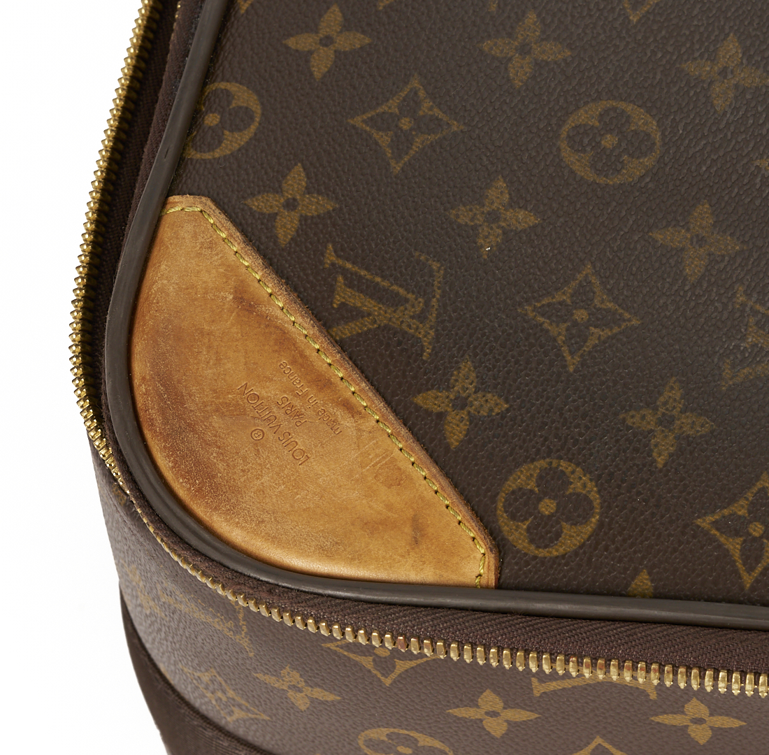 Lot 569: Vintage Louis Vuitton Monogram Suitcase & Garment Bag