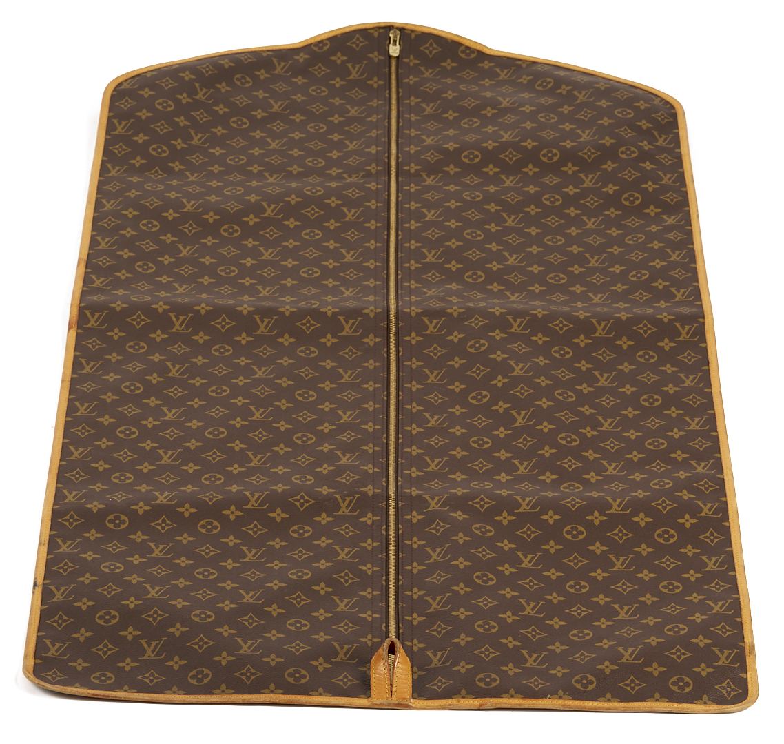 Lot 569: Vintage Louis Vuitton Monogram Suitcase & Garment Bag